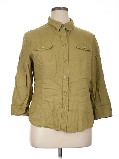 Pre-owned S5a 3/4 Sleeve Button Down Shirt In Green