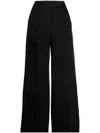 Sa Su Phi High-waisted Cotton Flared Trousers In Black