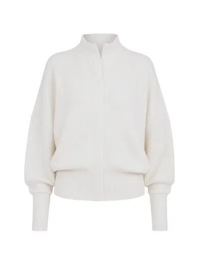 Sa Su Phi Batwing Ribbed-knit Cardigan In White
