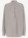 Sa Su Phi Beige Cotton Baloon Shirt In Gray