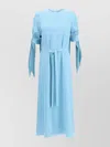 Sa Su Phi Belted Crepe De Chine Maxi Dress In Blue
