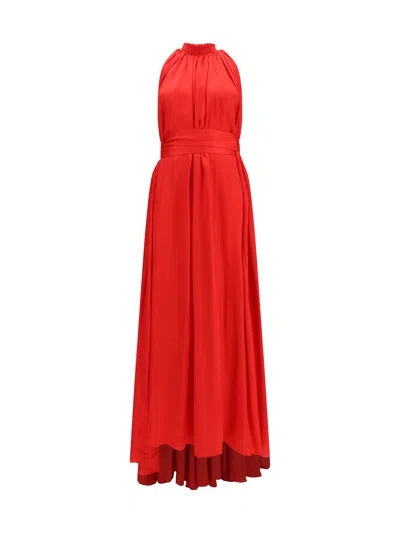 Sa Su Phi Belted Pleated Dress In Red