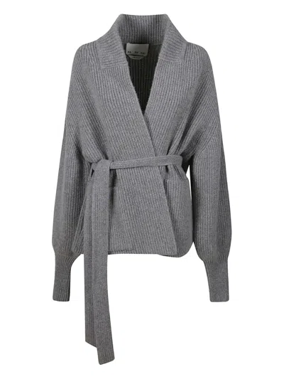 Sa Su Phi Belted Wrap Cardigan In Gray