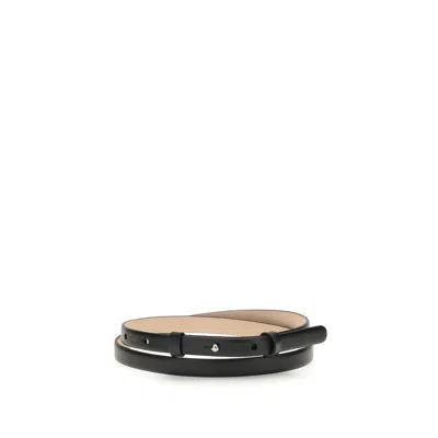 Sa Su Phi Black Leather Thin Belt In Multi