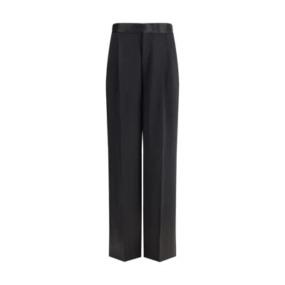 SA SU PHI BLACK SILK CASUAL PANTS