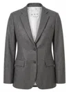 Sa Su Phi Single-breasted Wool Blazer In Gray