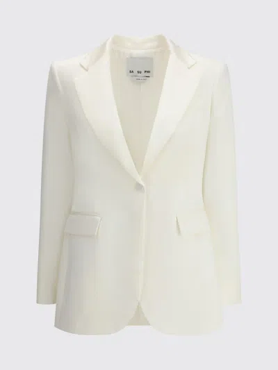SA SU PHI JACKET SA SU PHI WOMAN COLOR IVORY,H27202044