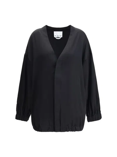 Sa Su Phi Valentina Silk Oversize Shirt In Black