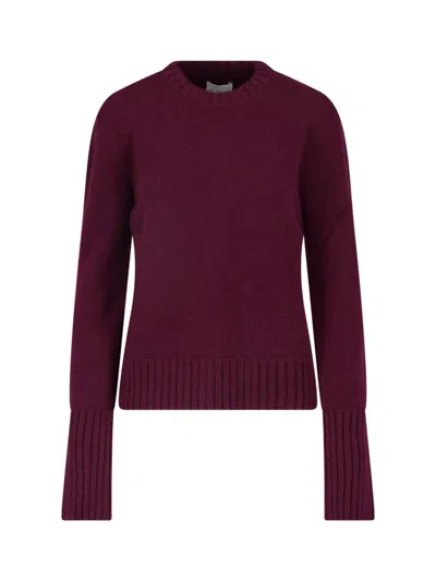 Sa Su Phi Burgundy Crewneck Cashmere Sweater In Purple