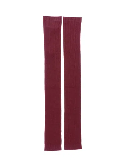 Sa Su Phi Burgundy Ribbed Cashmere-blend Gloves In Red
