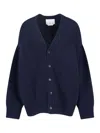 Sa Su Phi Navy Blue Knitted Cardigan With V-neckline And Button-down Front In Blue