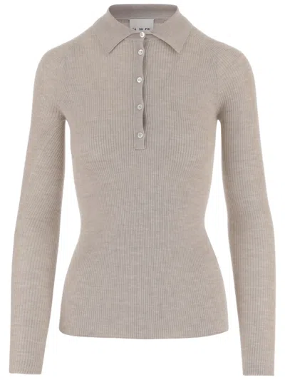 Sa Su Phi Cashmere And Silk Knitted Polo Shirt In Animal Print