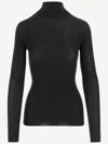 Sa Su Phi Cashmere And Silk Rib Knit Sweater In Black