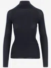 Sa Su Phi Cashmere And Silk Rib Knit Sweater In Black