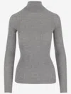 Sa Su Phi Cashmere And Silk Rib Knit Sweater In Gray