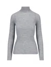 Sa Su Phi Long Sleeve Mock Neck Knitwear Top In Gray