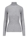 Sa Su Phi Long Sleeve Mock Neck Knitwear Top In Gray