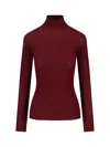 Sa Su Phi Ribbed Cashmere-silk Sweater With High Neckline And Fitted Silhouette In Black