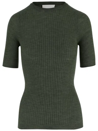 Sa Su Phi Cashmere Blend Ribbed T-shirt In Black