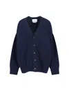 Sa Su Phi Navy Blue Knitted Cardigan With V-neckline And Button-down Front In Blue