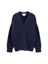Sa Su Phi Navy Blue Knitted Cardigan With V-neckline And Button-down Front In Blue
