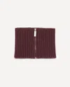 Sa Su Phi Textured Ribbed Scarf For All Seasons In Burgundy