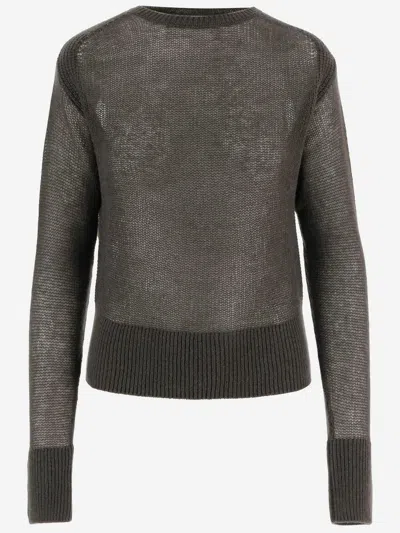 Sa Su Phi Cashmere Crew Neck Sweater In Burgundy