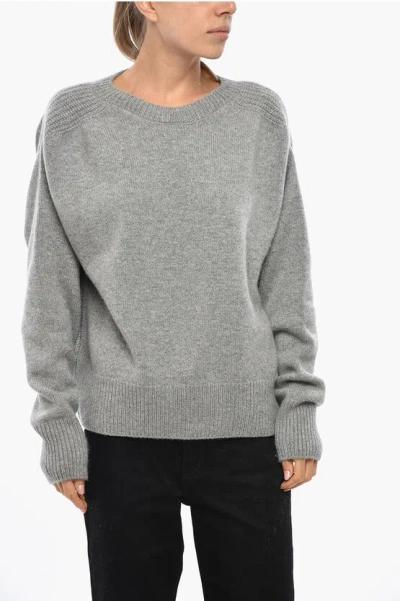 Sa Su Phi Cashmere Open Back Crew-neck Sweater In Gray