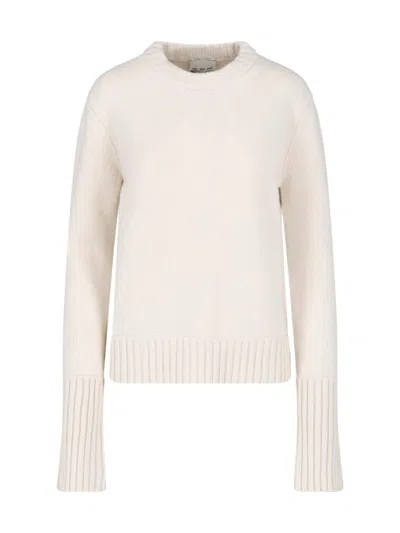 Sa Su Phi Cream Crewneck Cashmere Sweater In Pink
