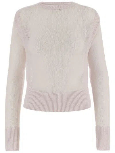 Sa Su Phi Cashmere Sweater With Ribbed Detailing In Neutral