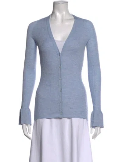 Pre-owned Sa Su Phi Cashmere V-neck Sweater In Blue