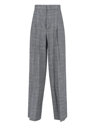 SA SU PHI CHECK-PRINT PLEATED TROUSERS