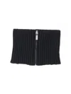 Sa Su Phi Zip-front Ribbed Neck Warmer Scarf In Black