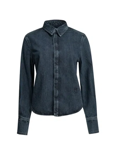 Sa Su Phi Concealed-fastening Denim Shirt In Blue
