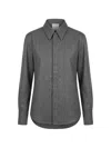 Sa Su Phi Concealed-front Wool Shirt In Gray