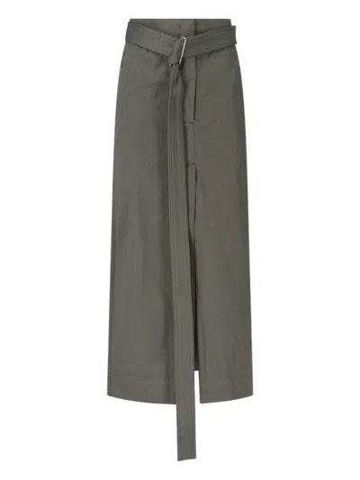 SA SU PHI COTTON SKIRT WITH ADJUSTABLE WAIST AND FRONT SLIT