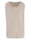 Sa Su Phi Beige Silk And Viscose Draped Top