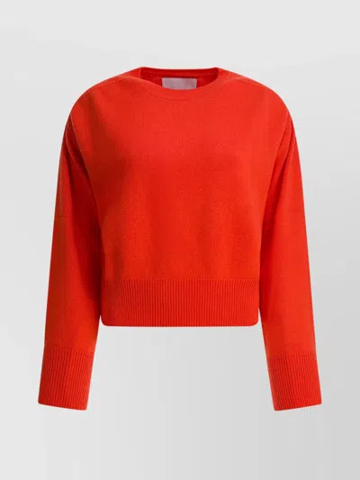 Sa Su Phi Crew Neck Knitwear With Ribbed Cuffs And Hem In Red