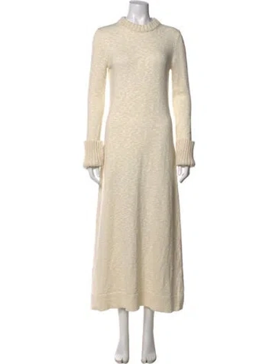 Pre-owned Sa Su Phi Crew Neck Long Dress In Neutral