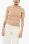 Sa Su Phi Crew Neck Pure Cashmere Sweater With Short Sleeves