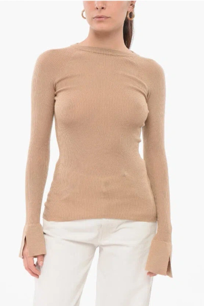 Sa Su Phi Crew Neck Ribbed Cashmere And Silk Sweater