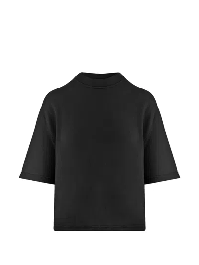 Sa Su Phi Black Cropped Boxy Crewneck Cashmere Sweater