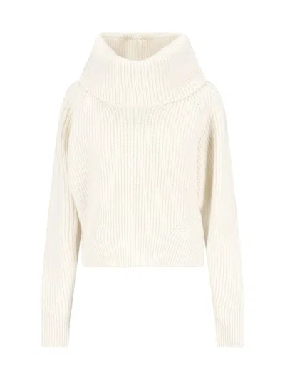 Sa Su Phi High-neck Ribbed Knit Sweater In Neutrals