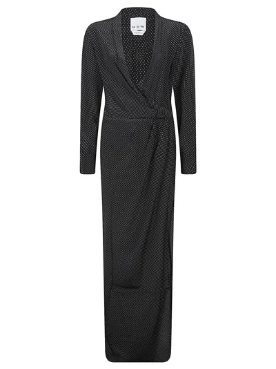 Sa Su Phi Criss Cross Long Dress In Black