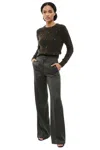 Sa Su Phi Dark Grey Tailored Flat Front Pants In Black