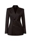 Sa Su Phi Double-breasted Blazer In Brown