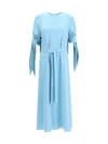 Sa Su Phi Belted Crepe De Chine Maxi Dress In Blue