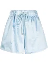 Sa Su Phi Elasticated High-waisted Silk Shorts In Blau