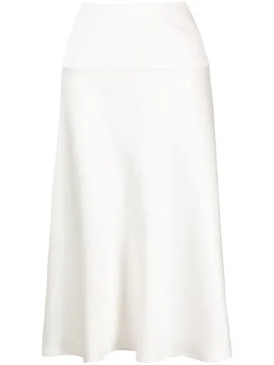 Sa Su Phi Erica Satin Midi Skirt In White