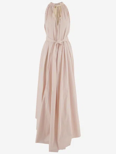 Sa Su Phi Frida Long Dress In Cotton Blend In Pink